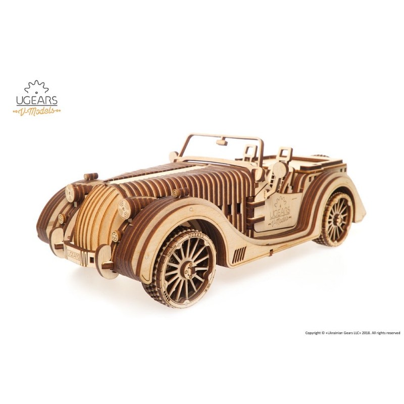 UGEARS Maquette mécanique en bois de roadster, Ugears Puzzles 3d en bois
