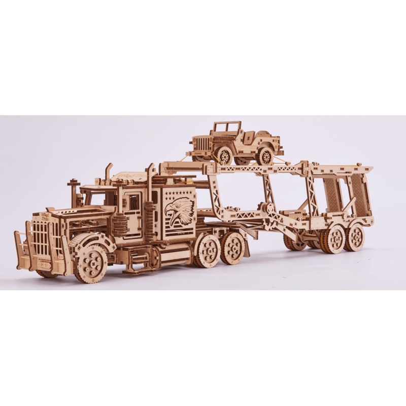 WOOD TRICK Wood Trick, truck Big Rig + porte voiture, puzzle 3d en bois Puzzles 3d en bois