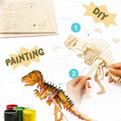 Robotime T rex à décorer, maquette en bois à peindre Jeux et jouets en bois enfants
