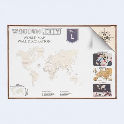 WOODEN.CITY Puzzle du monde, Wooden City, décoration murale, "taille L" Puzzles 3d en bois