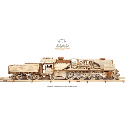 UGEARS Maquette, en bois, mécanique, de Locomotive, Ugears Puzzles 3d en bois