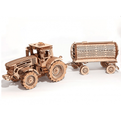 WOOD TRICK Maquette de tracteur, la remorque. Puzzles 3d en bois