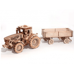 WOOD TRICK Maquette de tracteur, la remorque. Puzzles 3d en bois