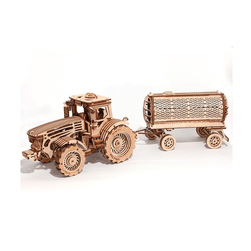 WOOD TRICK Maquette tracteur et remorque , WoodTrick Puzzles 3d en bois