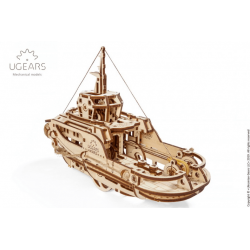 UGEARS Maquette en bois mécanisée de remorqueur, Tugboat Ugears Puzzles 3d en bois