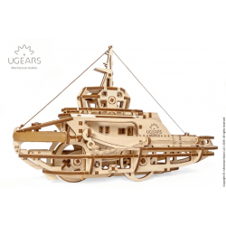UGEARS Maquette en bois mécanisée de remorqueur, Tugboat Ugears Puzzles 3d en bois