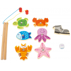 Small Foot Pêche à la ligne, jeux de voyage , Legler Small Foot Jeux et jouets en bois enfants