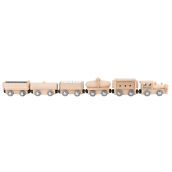 Small Foot Petit Train en bois, 1 locomotive et 5 wagons Trains en bois, circuits et accessoires trains