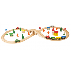 Small Foot Circuit de train en bois en, forme de huit. Trains en bois, circuits et accessoires trains
