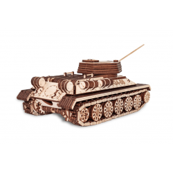 Eco Wood Art Maquette de tank russe en bois, T34-85 Maquettes en bois