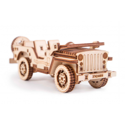 Maquette en bois de jeep,...