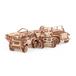WOOD TRICK Set de 4 maquettes de voitures et quad, WoodTrick VOITURES