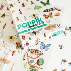 Puzzle 500 pièces, papillons et insectes, Poppik