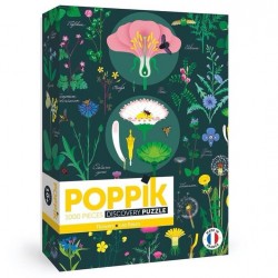 Puzzle 1000 pièces, illustration les fleurs, Poppik