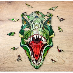 puzzle en bois, 129 pièces, T Rex, eco wood art, 4815123001218