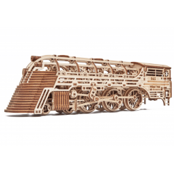 puzzle 3 d en bois représentant une locomotive et un wagon, type américain des années 50, 4820195192285