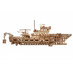 Puzzle 3d en bois représentant un mytique navire de recherche, la Calypso. 4820195192399