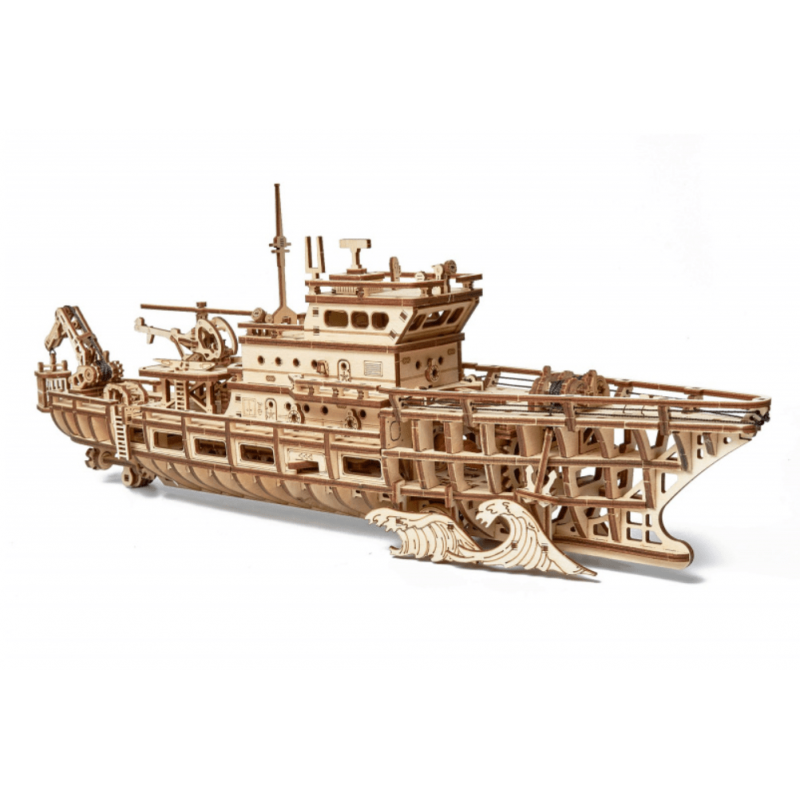 Puzzle 3d de bateau d'exploration Calypso, Wood Trick