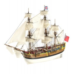 Maquette de bateau en bois du HMS Endeavour à l'échelle 1/65, ARTESANIA LATINA 8437021128192