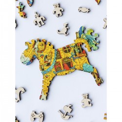 magnifique puzzle en bois motif cheval, puzzle davici 4670027202341