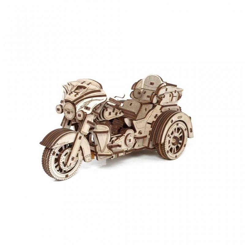 Puzzle mécanique 3D d'une moto à trois roues, le Trike d' Eco Wood Art