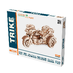 Puzzle mécanique 3D d'une moto à trois roues, le Trike d' Eco Wood Art, 4815123002918