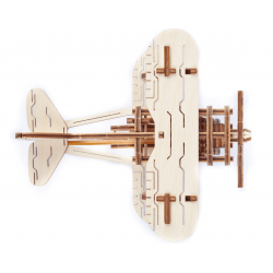 WOODEN.CITY Petite maquette d'avion en bois, wooden City, le biplan Puzzles 3d en bois