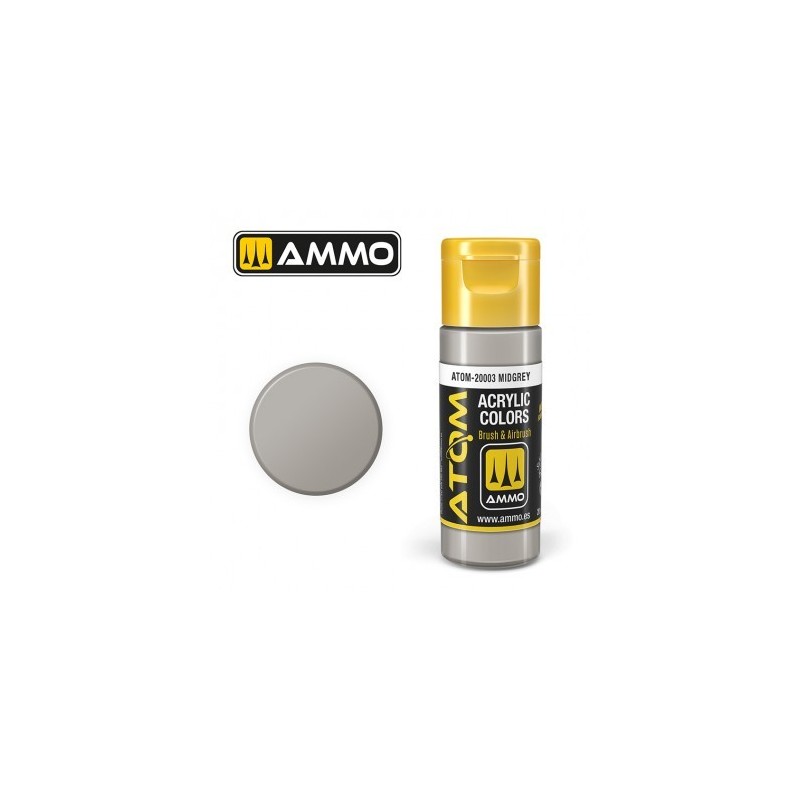 Peinture acrylique ATOM Midgrey 20003, Gris moyen, 8432074200031
