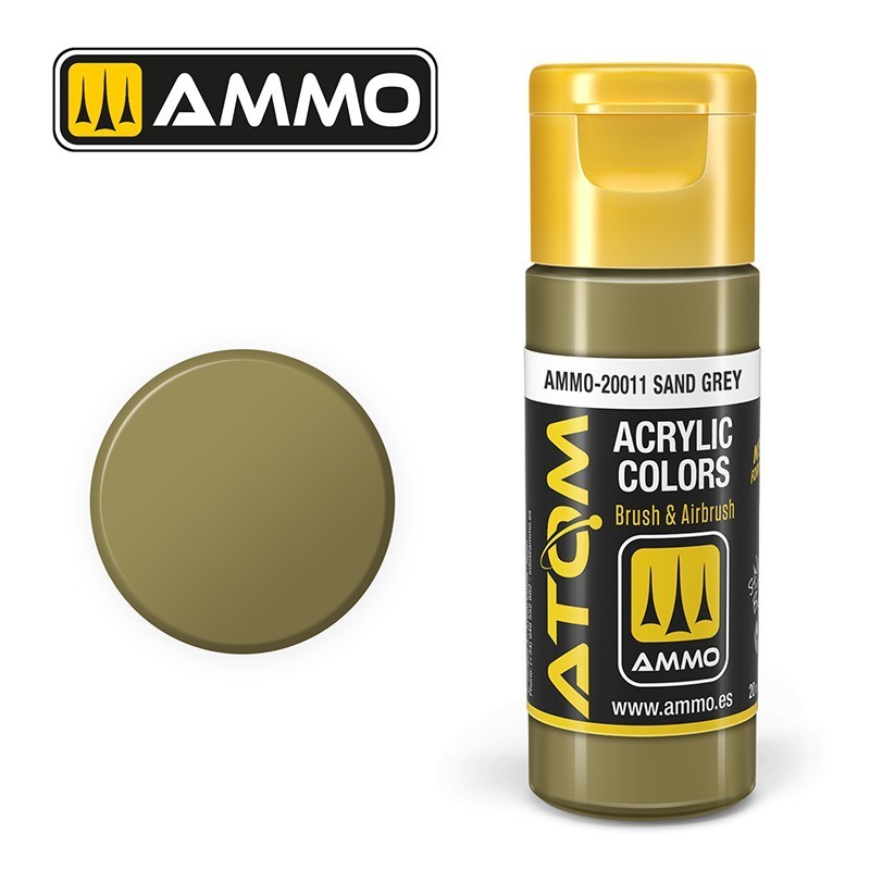 Peinture acrylique ATOM Sand Grey 20011, Gris Sable, 8432074200116