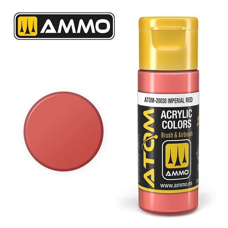 Peinture acrylique ATOM Imperial Red 20030, Rouge impérial, 8432074200307