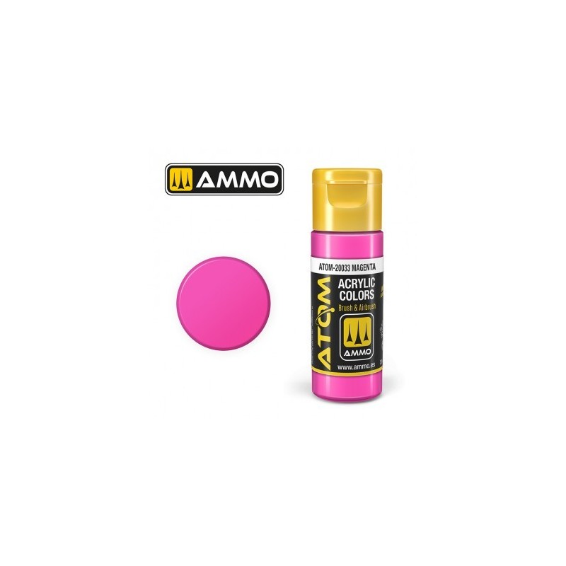 Peinture acrylique ATOM Magenta 20033, Rouge Magenta, 8432074200338