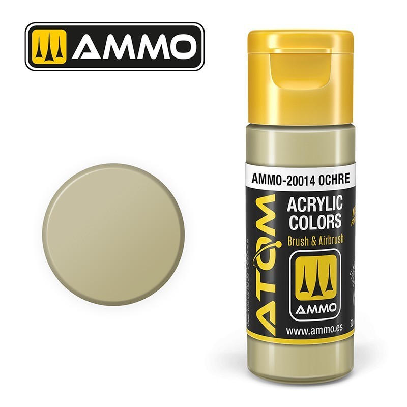 Peinture acrylique ATOM Ochre 20014, Jaune Occre, 8432074200147