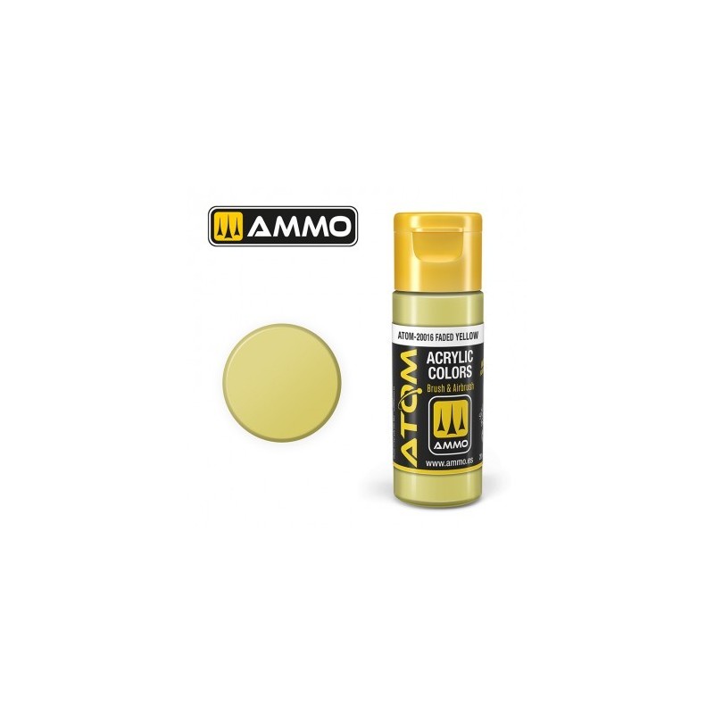 Peinture acrylique ATOM Faded Yellow 20016 Jaune Pâle , 8432074200161