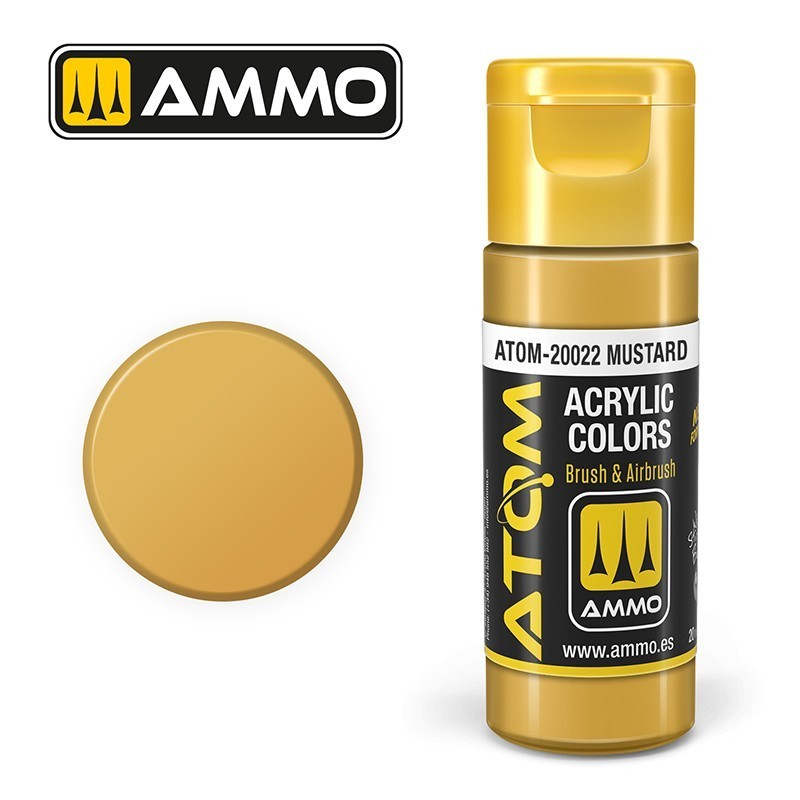 Peinture acrylique ATOM Mustard 20022, Jaune Moutarde,  8432074200222