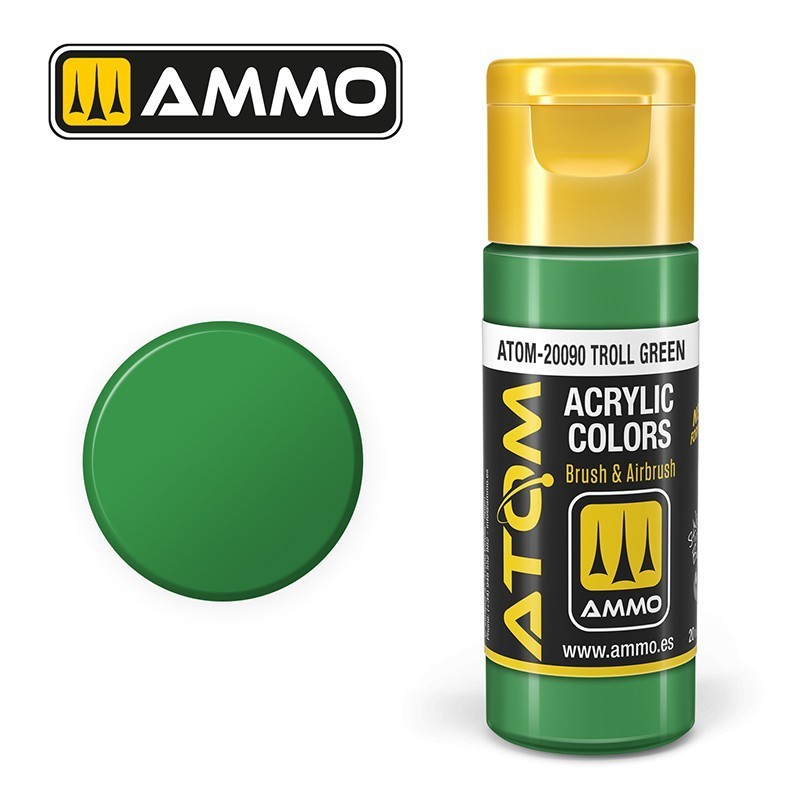 Peinture acrylique ATOM Troll Green 20090, Vert Troll, 8432074200901