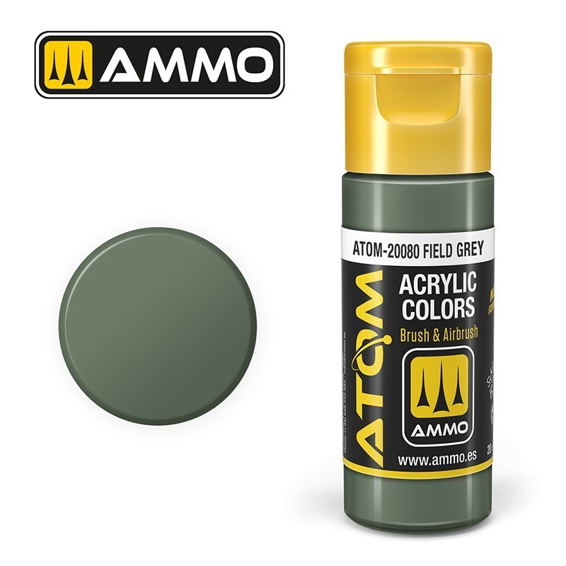 Peinture acrylique ATOM Resedagrün RAL 6011,  20081, Vert Réséda ,8432074200819