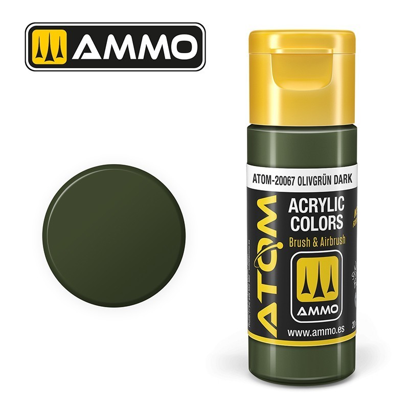 Peinture acrylique ATOM Olivgrün RLM 71, 20067, Vert Olive RLM 71, 8432074200673