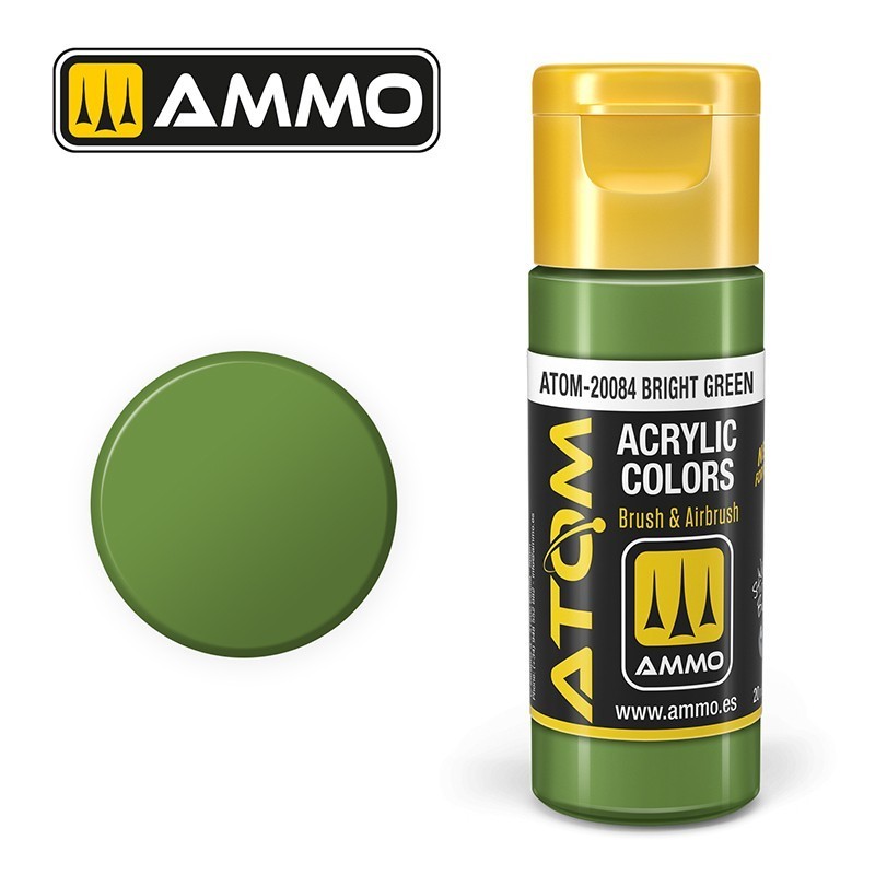 Peinture acrylique ATOM Bright Green, 20084, Vert Vif, 8432074200840