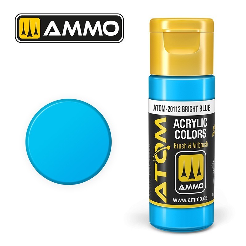 Peinture acrylique ATOM Bright Blue, 20112, Bleu Vif, 8432074201120