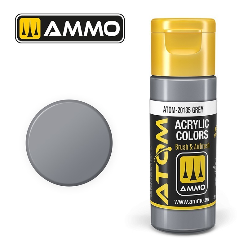 Peinture acrylique ATOM Grey, 20135, Gris, 8432074201359