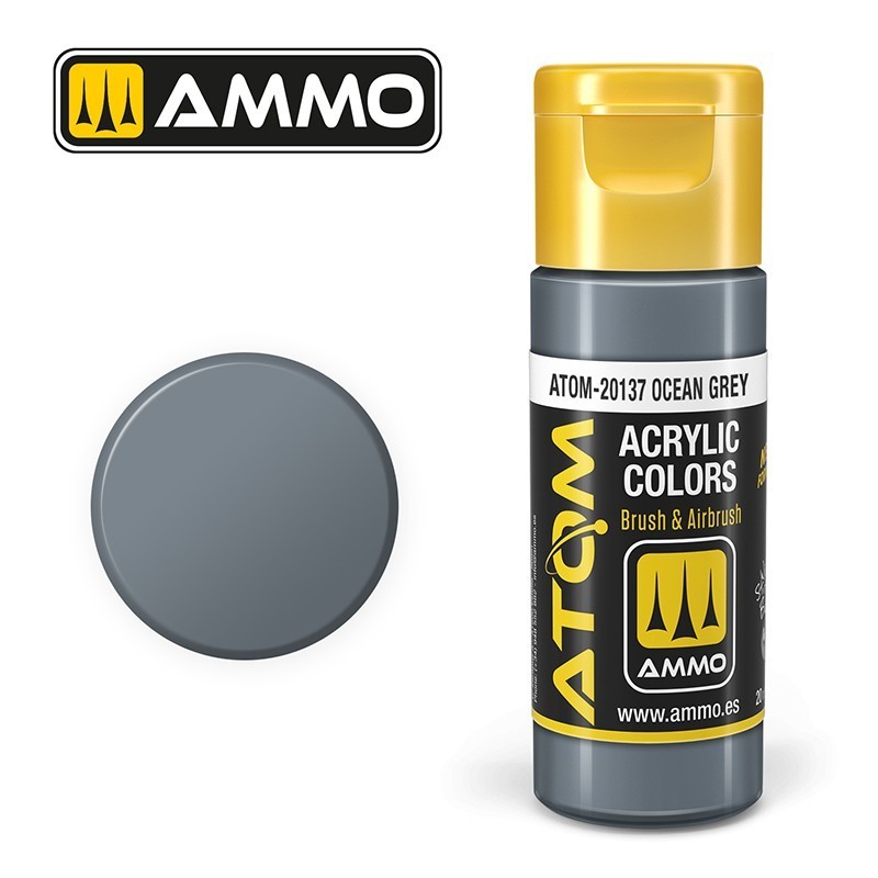 Peinture acrylique ATOM Ocean Grey, 20137, Gris Océan, 8432074201373