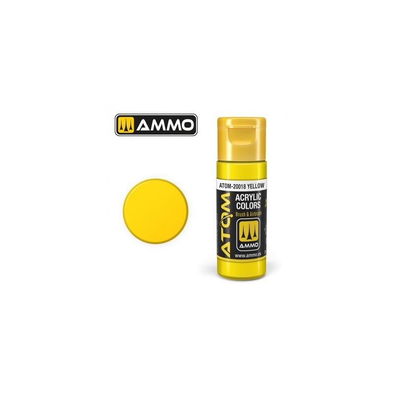 Peinture acrylique ATOM Yello 20018, Jaune, 8432074200185