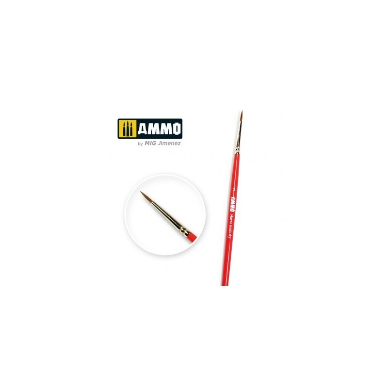 Pinceau en poils de martre, taille 2, AMMO 8714, 8432074087144