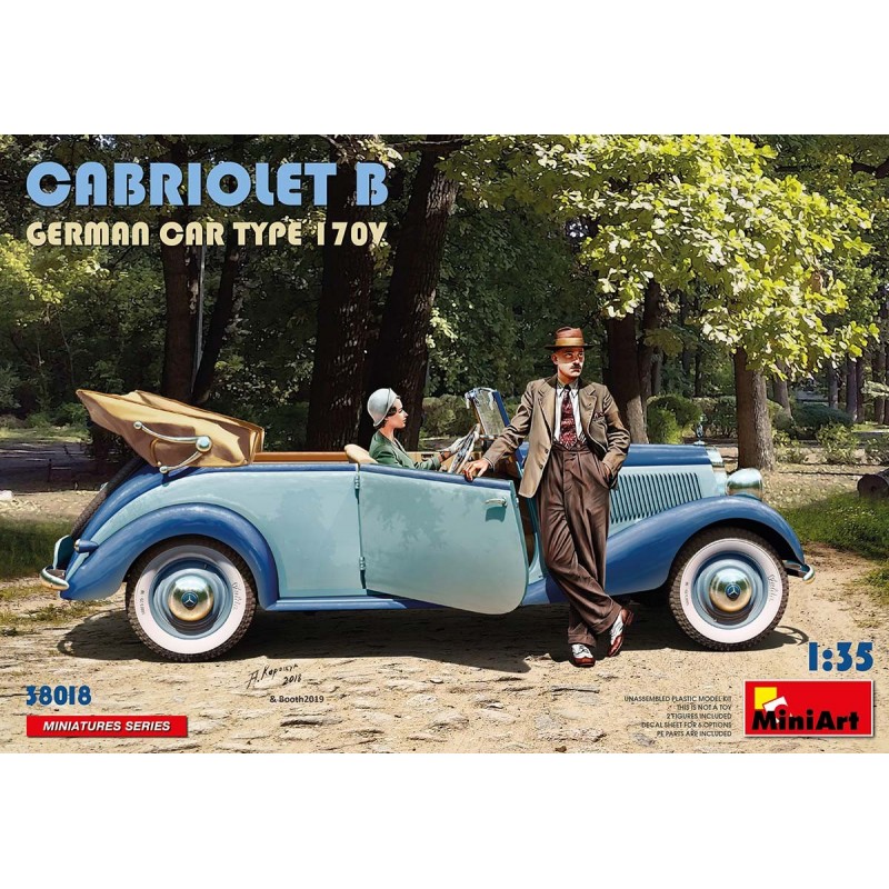 Maquette de Mercedes type 170 , cabriolet, échelle 1/35, MiniArt, 4820183312822