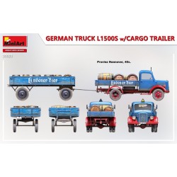 camion allemand l500s avec remorque, maquette au 1/35 miniart, 4820183313805