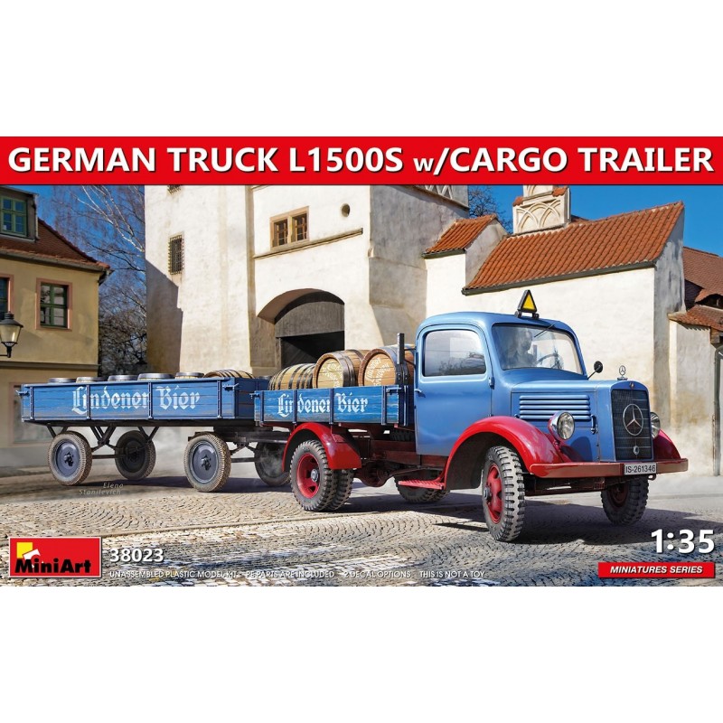 camion allemand l500s avec remorque, maquette au 1/35 miniart, 4820183313805