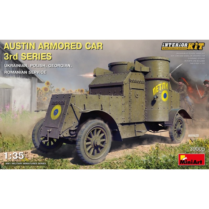 Austin armored car WWI, 3eme série, maquette miniart d'une camionette blindée de WWI, 4820183313522