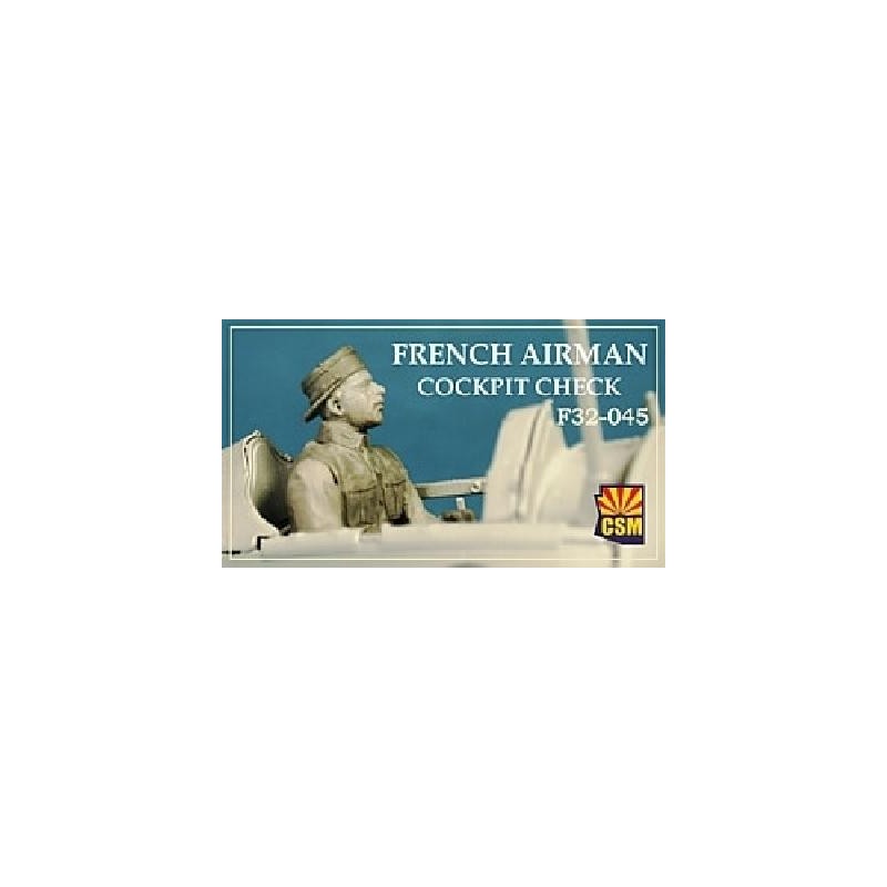 Figurine 1/32 WWI Aviateur français, aviateur dans son cockpit