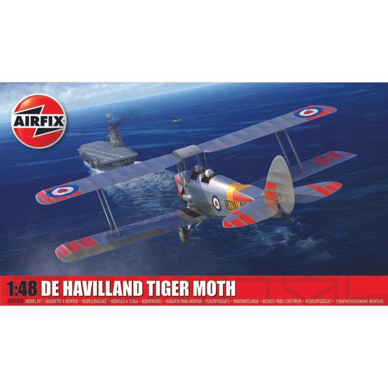 Maquette biplan 1/48,Tiger Moth, maquettes Airfix, 5063129001469