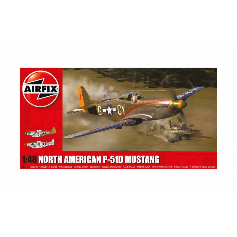 maquette avion 1.48 north american P51D Mustang, airfix, 5055286704598